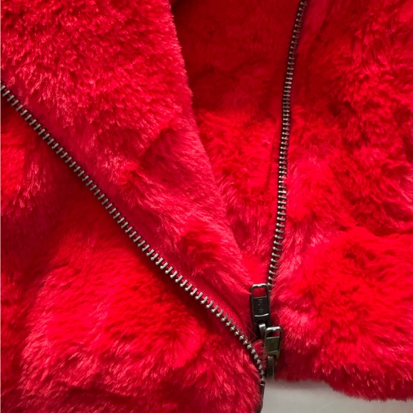 Rebecca Minkoff Vibrant Red Faux Fur Jacket - UNWORN - Picture 3 of 4